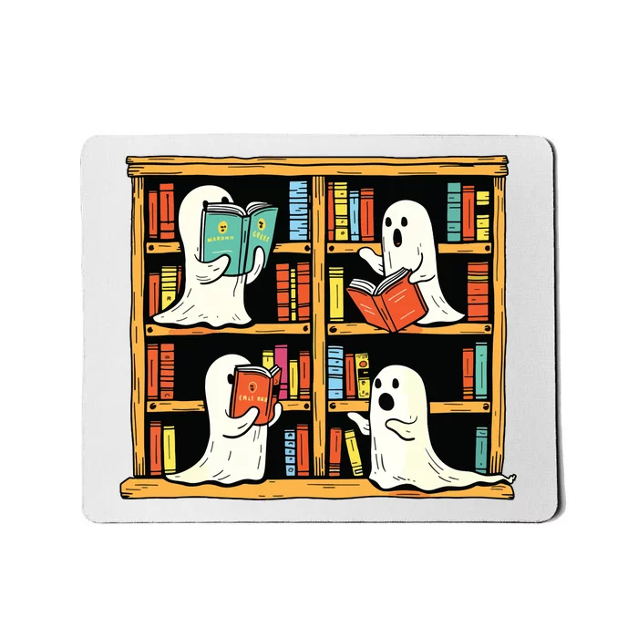 Ghosts Reading Books Teacher Halloween Librarian Boooks Mousepad