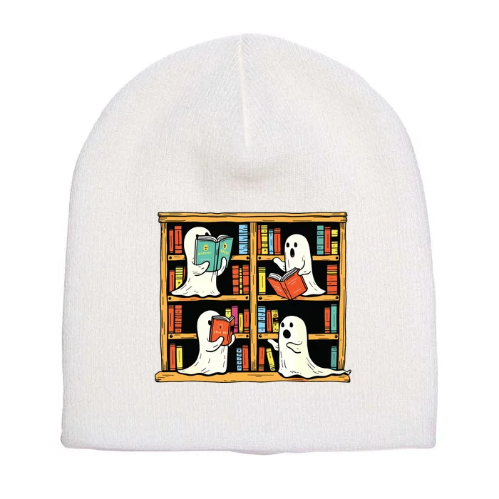 Ghosts Reading Books Teacher Halloween Librarian Boooks Short Acrylic Beanie