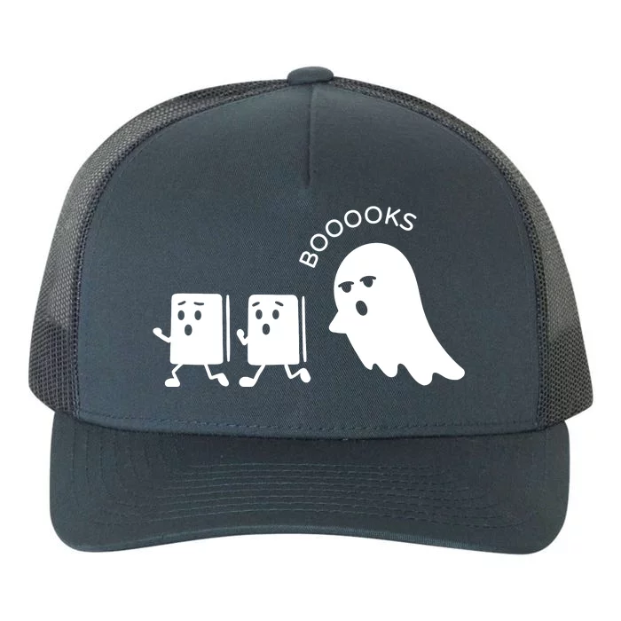 Ghost Reading Books Halloween Yupoong Adult 5-Panel Trucker Hat