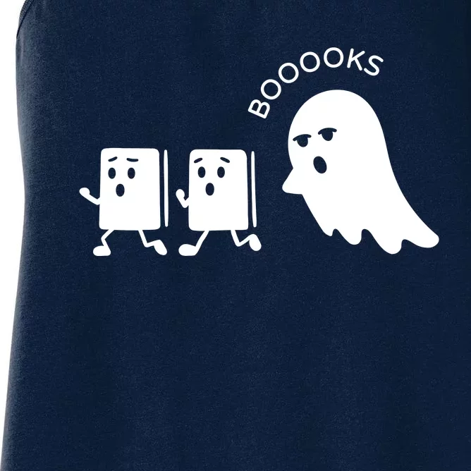 Ghost Reading Books Halloween Women's Racerback Tank