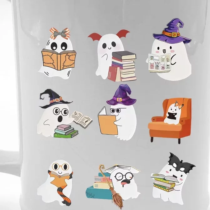 Ghosts Reading Books Teacher Halloween Librarian Cute Boooks Cool Gift Front & Back Beer Stein