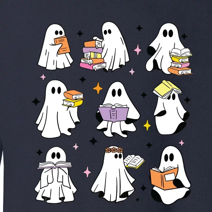 Ghosts Reading Books Teacher Halloween Librarian Boooks Toddler Sweatshirt