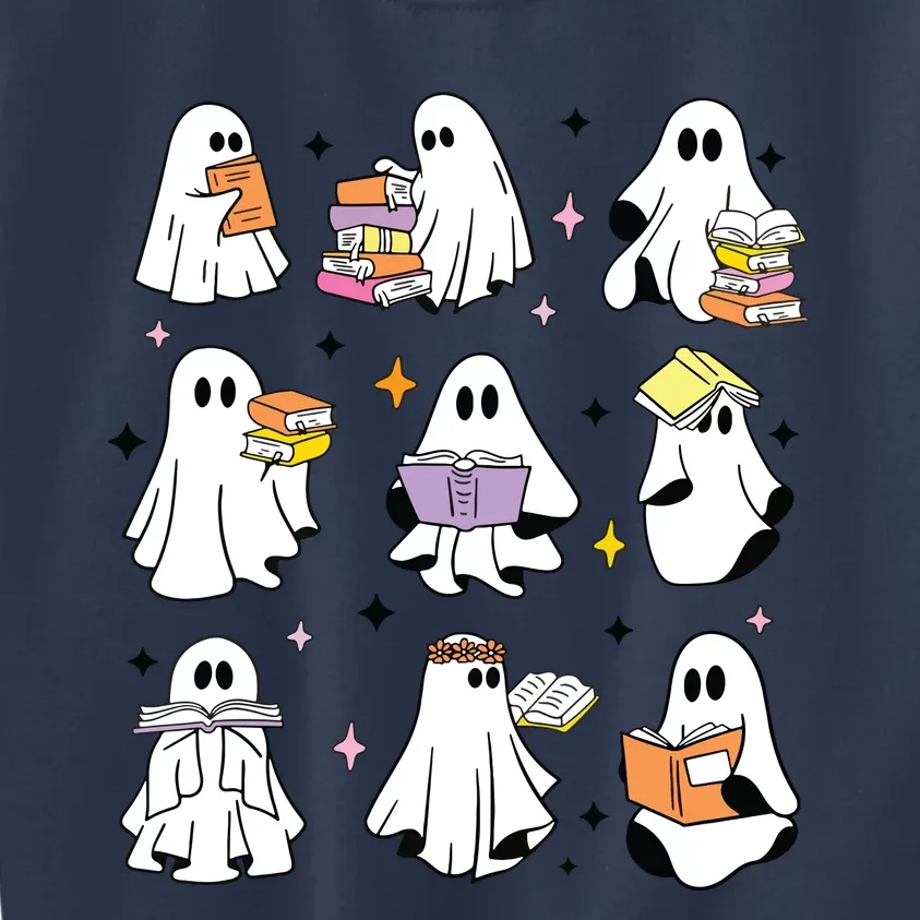 Ghosts Reading Books Teacher Halloween Librarian Boooks Kids Sweatshirt