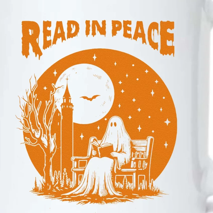 Ghost Reading Book Read In Peace Spooky Teacher Halloween Black Color Changing Mug