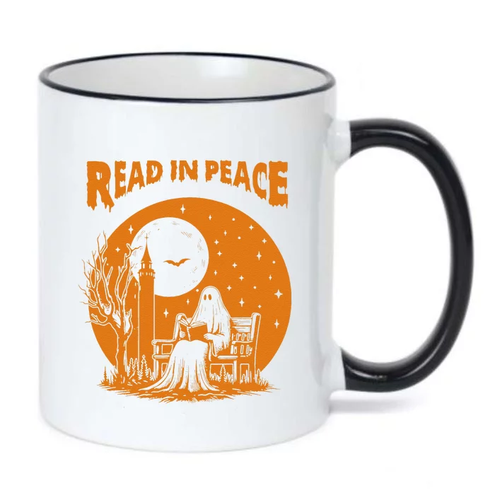 Ghost Reading Book Read In Peace Spooky Teacher Halloween Black Color Changing Mug