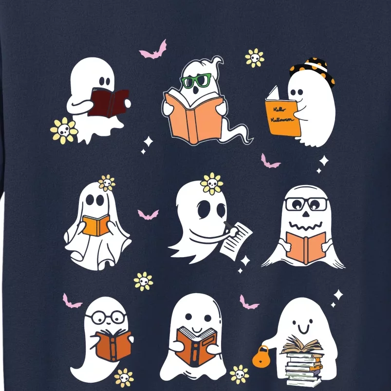 Ghosts Reading Books Teacher Halloween Librarian Sweatshirt