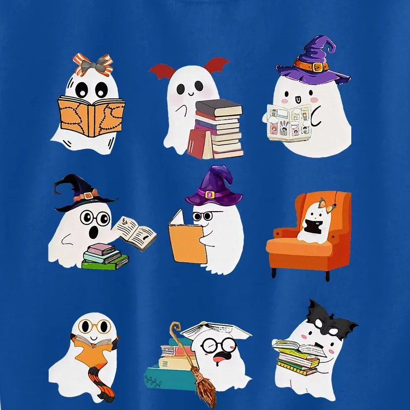 Ghosts Reading Books Teacher Halloween Librarian Cute Boooks Kids Sweatshirt