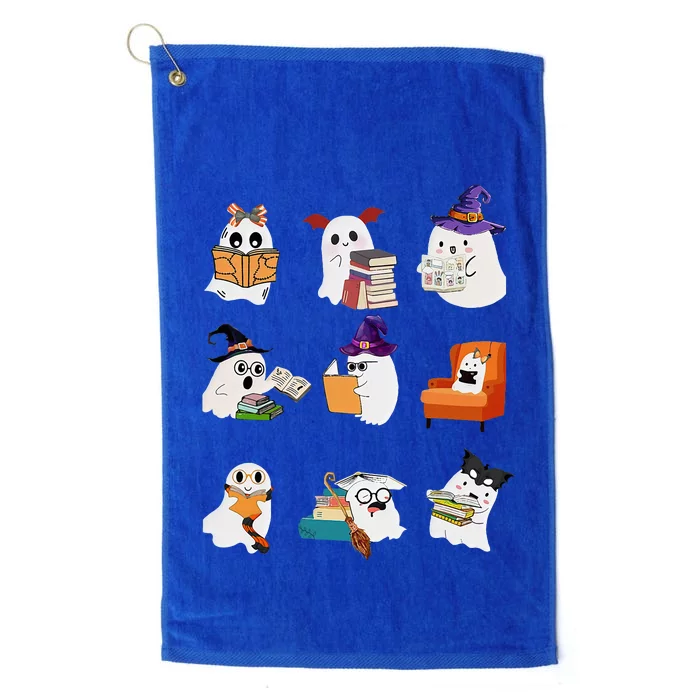 Ghosts Reading Books Teacher Halloween Librarian Cute Boooks Platinum Collection Golf Towel