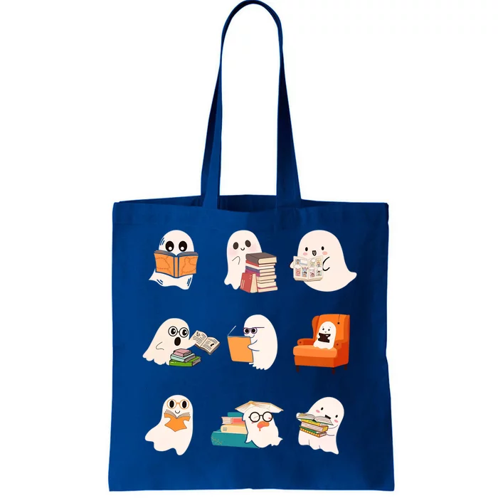 Ghost Reading Book Cute Teacher Halloween Ghost Book Lover Gift Tote Bag