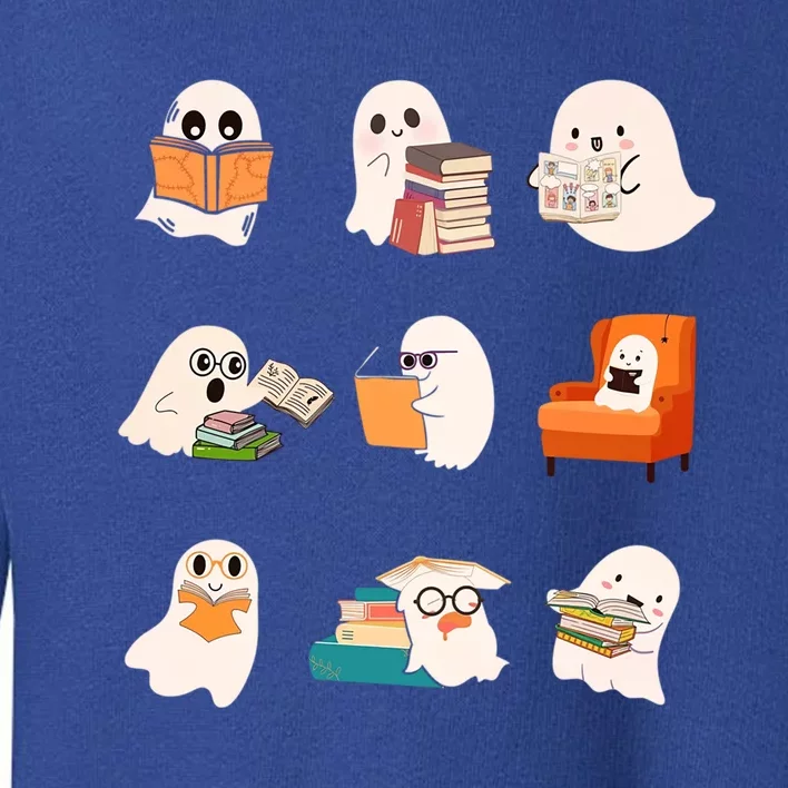 Ghost Reading Book Cute Teacher Halloween Ghost Book Lover Gift Toddler Sweatshirt