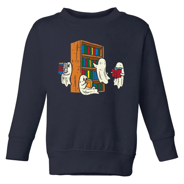 Ghosts Reading Books Teacher Halloween Librarian Boooks Toddler Sweatshirt