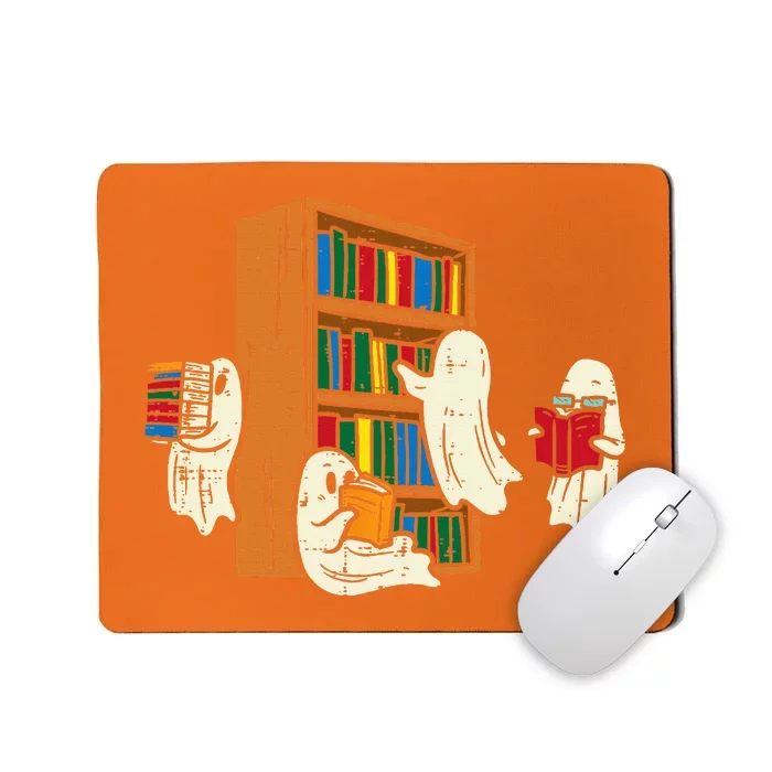 Ghosts Reading Books Teacher Halloween Librarian Boooks Mousepad