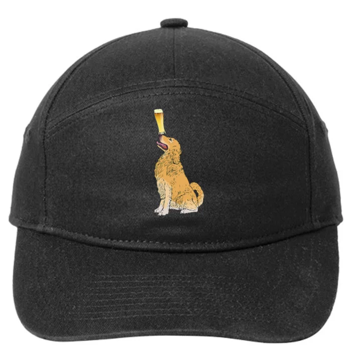 Golden Retriever Beer Lovers Craft Beer 7-Panel Snapback Hat