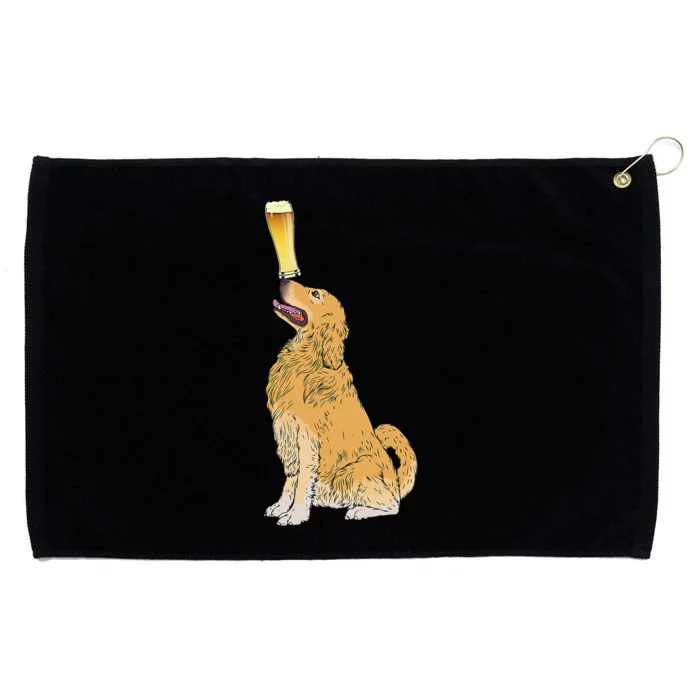 Golden Retriever Beer Lovers Craft Beer Grommeted Golf Towel