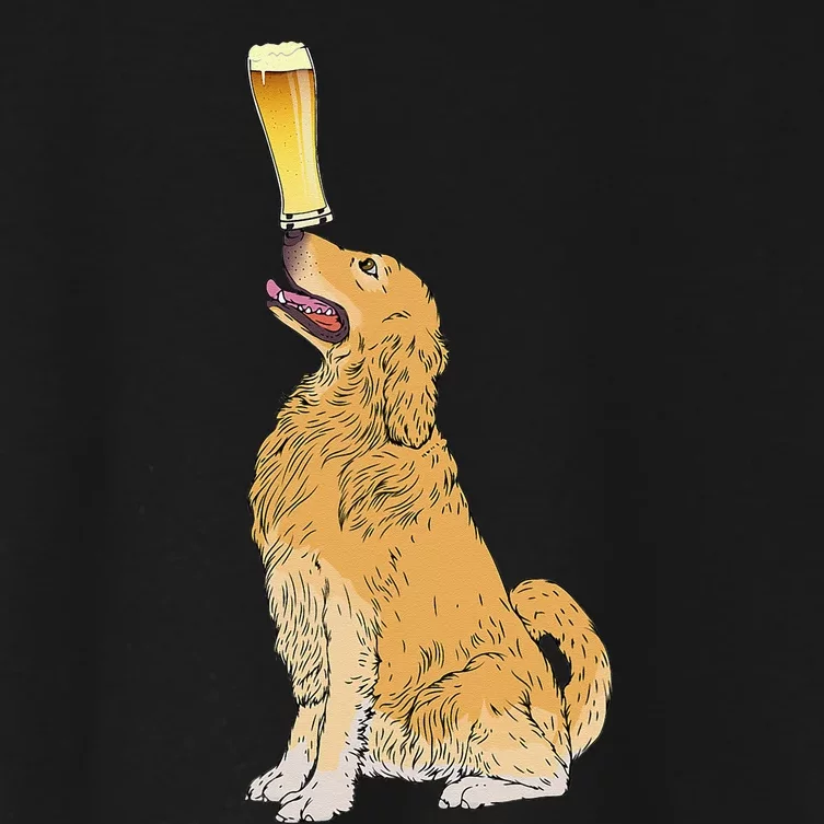 Golden Retriever Beer Lovers Craft Beer Women's Crop Top Tee