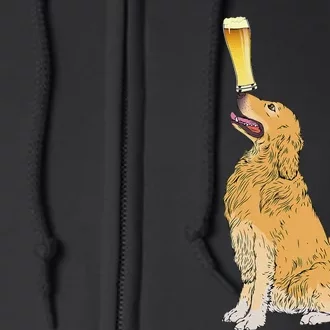 Golden Retriever Beer Lovers Craft Beer Full Zip Hoodie