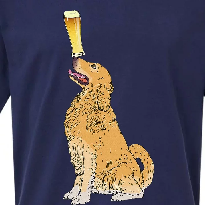 Golden Retriever Beer Lovers Craft Beer Sueded Cloud Jersey T-Shirt