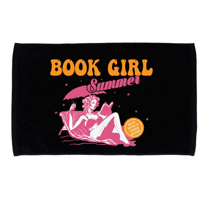 Girl Reading Book Summer Funny Beach Vacation For Book Lover Microfiber Hand Towel