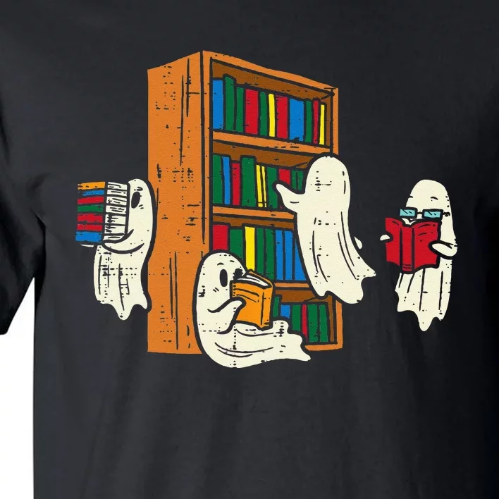 Ghosts Reading Books Teacher Halloween Librarian Boooks Tall T-Shirt