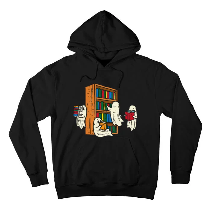 Ghosts Reading Books Teacher Halloween Librarian Boooks Tall Hoodie