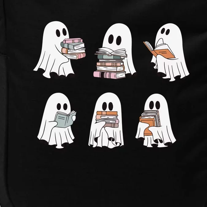 Ghost Reading Books Bookish Halloween Teacher Impact Tech Backpack