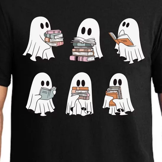 Ghost Reading Books Bookish Halloween Teacher Pajama Set