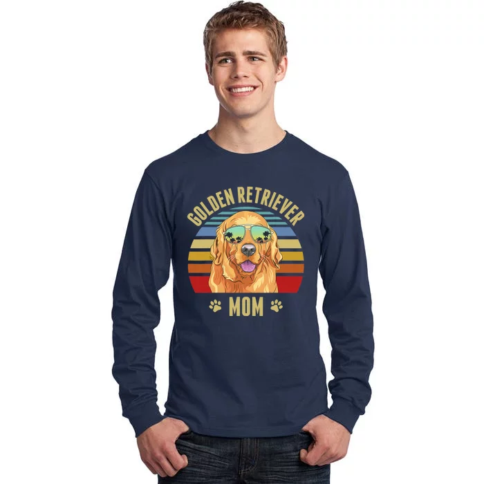 Golden Retriever Best Dog Mom Ever Retro Sunset Beach Vibe Tall Long Sleeve T-Shirt