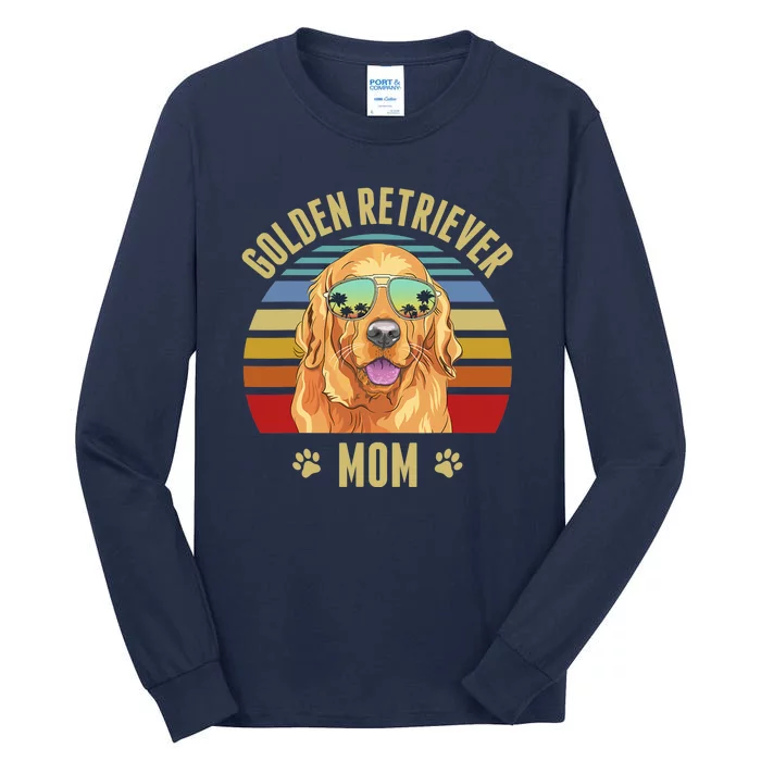 Golden Retriever Best Dog Mom Ever Retro Sunset Beach Vibe Tall Long Sleeve T-Shirt