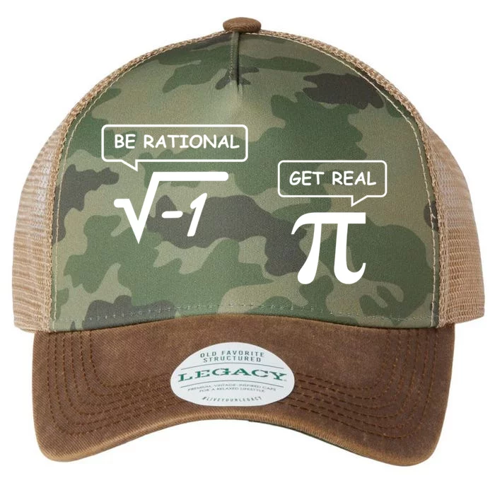 Get Real Be Rational Funny Math Jokes Gift Legacy Tie Dye Trucker Hat