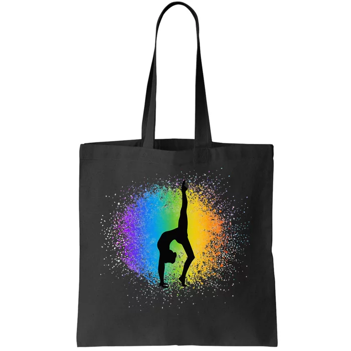 Gymnastics Rainbow Colors Acrobatic Acro Gymnast Tote Bag