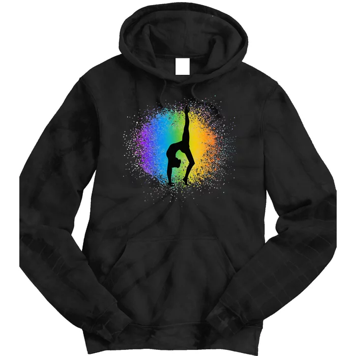 Gymnastics Rainbow Colors Acrobatic Acro Gymnast Tie Dye Hoodie