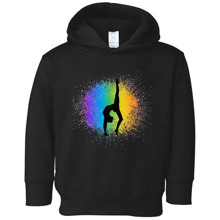 Gymnastics Rainbow Colors Acrobatic Acro Gymnast Toddler Hoodie