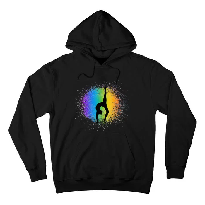 Gymnastics Rainbow Colors Acrobatic Acro Gymnast Tall Hoodie