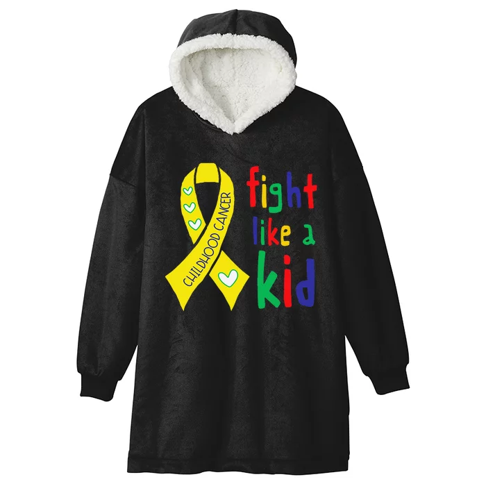 Golden Ribbon Childhood Cancer Awareness Month Support Gift Hooded Wearable Blanket