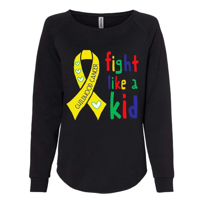 Golden Ribbon Childhood Cancer Awareness Month Support Gift Womens California Wash Sweatshirt