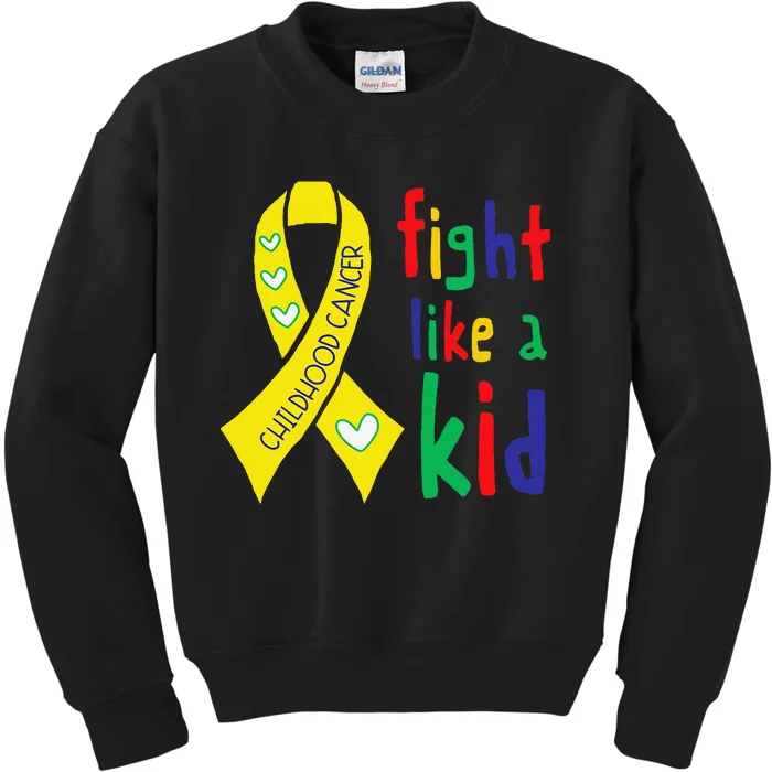 Golden Ribbon Childhood Cancer Awareness Month Support Gift Kids Sweatshirt