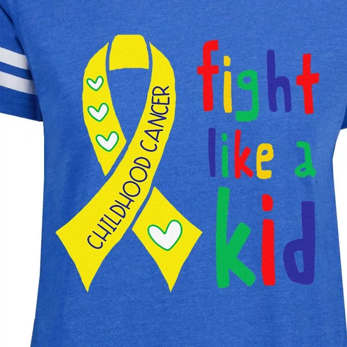 Golden Ribbon Childhood Cancer Awareness Month Support Gift Enza Ladies Jersey Football T-Shirt