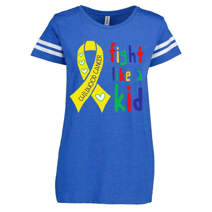 Golden Ribbon Childhood Cancer Awareness Month Support Gift Enza Ladies Jersey Football T-Shirt