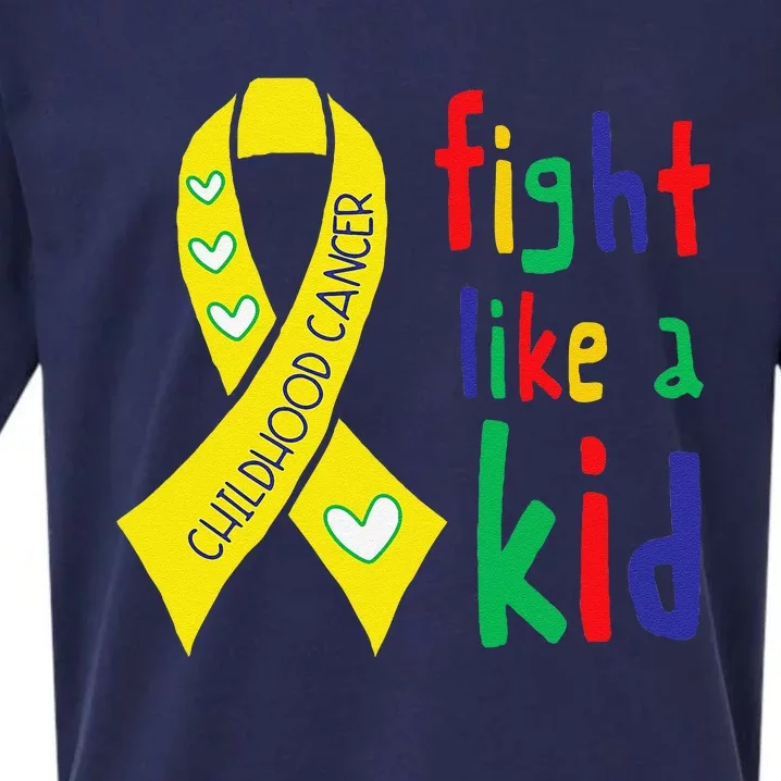 Golden Ribbon Childhood Cancer Awareness Month Support Gift Sueded Cloud Jersey T-Shirt