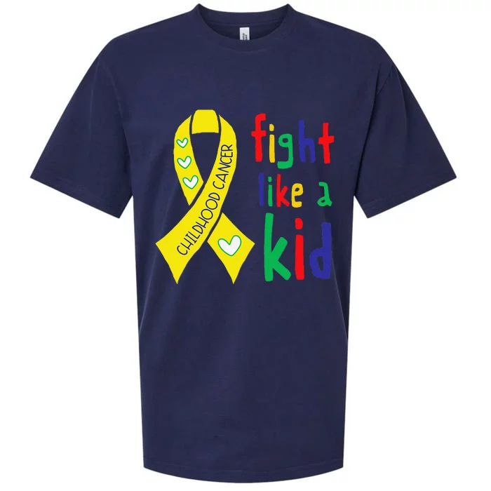 Golden Ribbon Childhood Cancer Awareness Month Support Gift Sueded Cloud Jersey T-Shirt