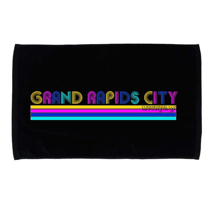 Grand Rapids City Michigan Retro Logo Microfiber Hand Towel