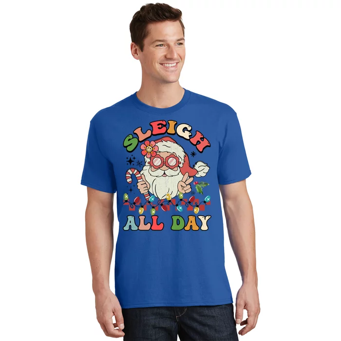 Groovy Retro Christmas Sleigh All Day Cute Santa Sleigh Xmas Meaningful Gift T-Shirt