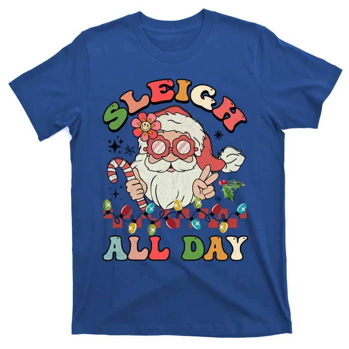 Groovy Retro Christmas Sleigh All Day Cute Santa Sleigh Xmas Meaningful Gift T-Shirt