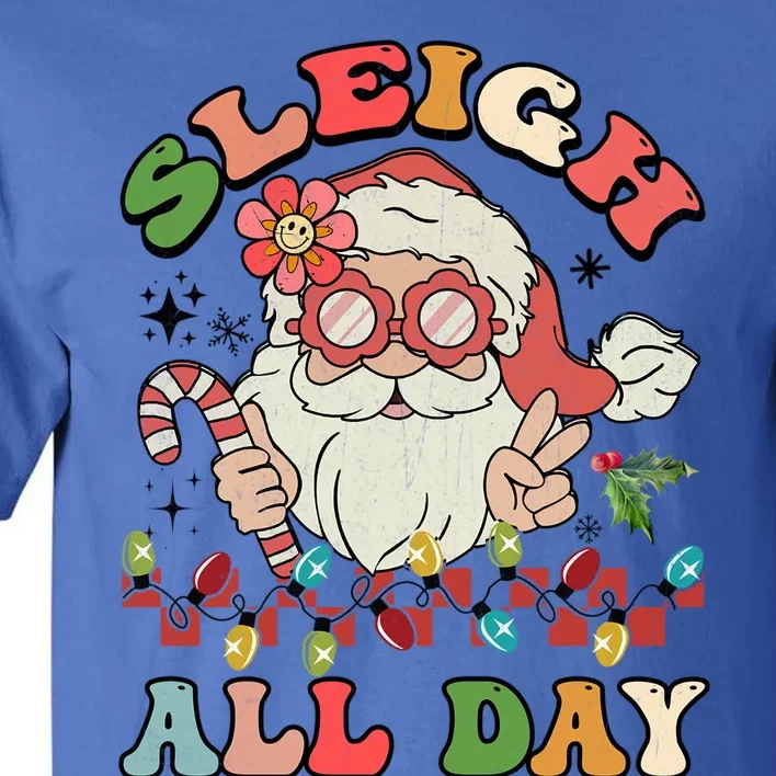 Groovy Retro Christmas Sleigh All Day Cute Santa Sleigh Xmas Meaningful Gift Tall T-Shirt