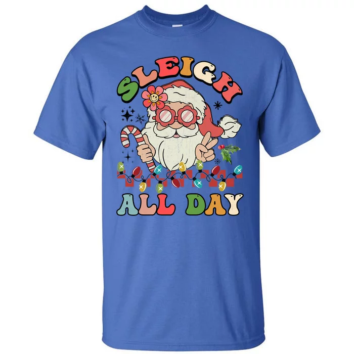 Groovy Retro Christmas Sleigh All Day Cute Santa Sleigh Xmas Meaningful Gift Tall T-Shirt