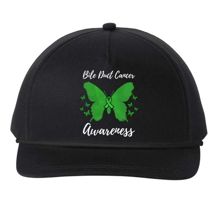 Green Ribbon Cholangiocarcinoma Bile Duct Cancer Awareness Meaningful Gift Snapback Five-Panel Rope Hat