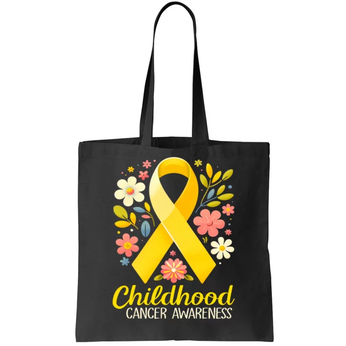 Gold Ribbon Childhood Cancer Awareness Tote Bag