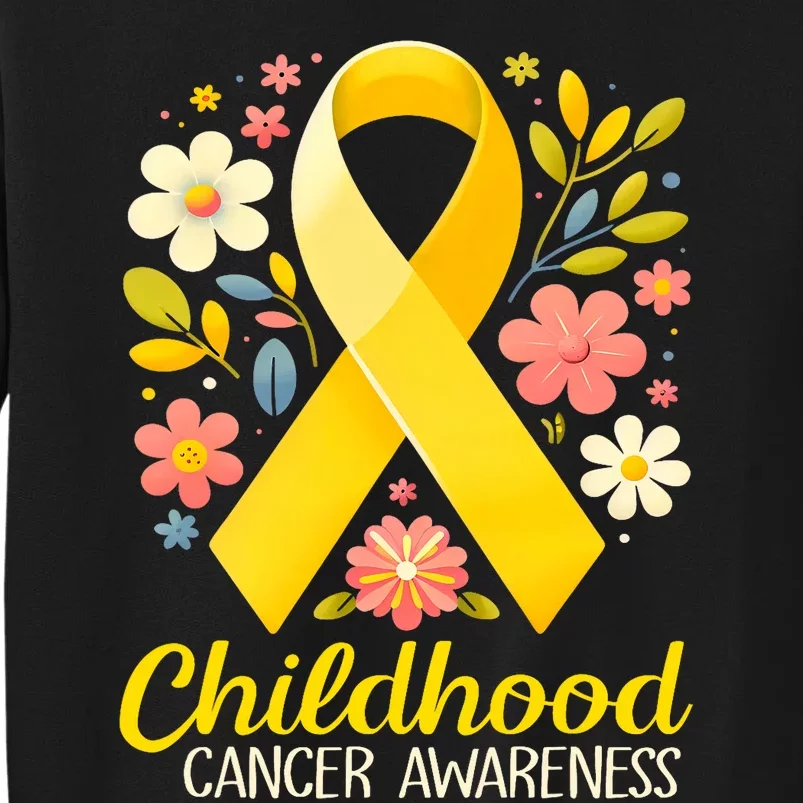 Gold Ribbon Childhood Cancer Awareness Tall Sweatshirt