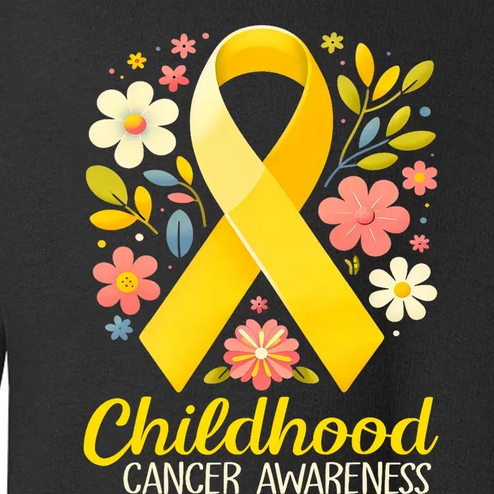 Gold Ribbon Childhood Cancer Awareness Toddler Sweatshirt