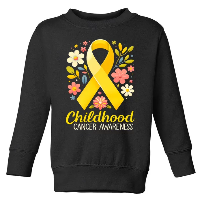 Gold Ribbon Childhood Cancer Awareness Toddler Sweatshirt